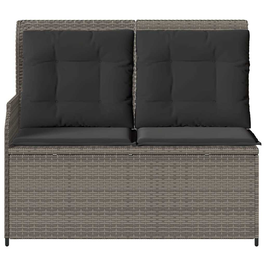 Tuinbankje verstelbaar met kussens poly rattan grijs is nu te koop bij PeponiXL, paradijselijk wonen!