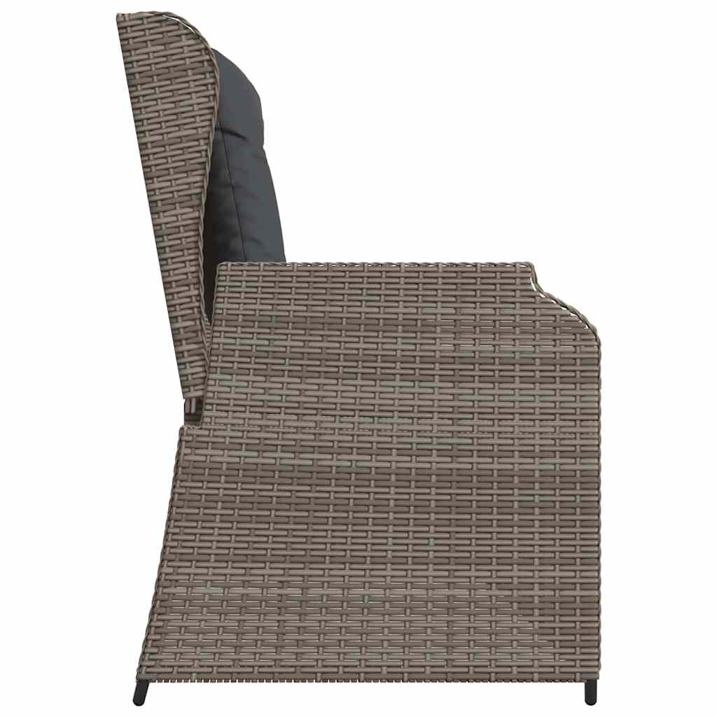 Tuinbankje verstelbaar met kussens poly rattan grijs is nu te koop bij PeponiXL, paradijselijk wonen!