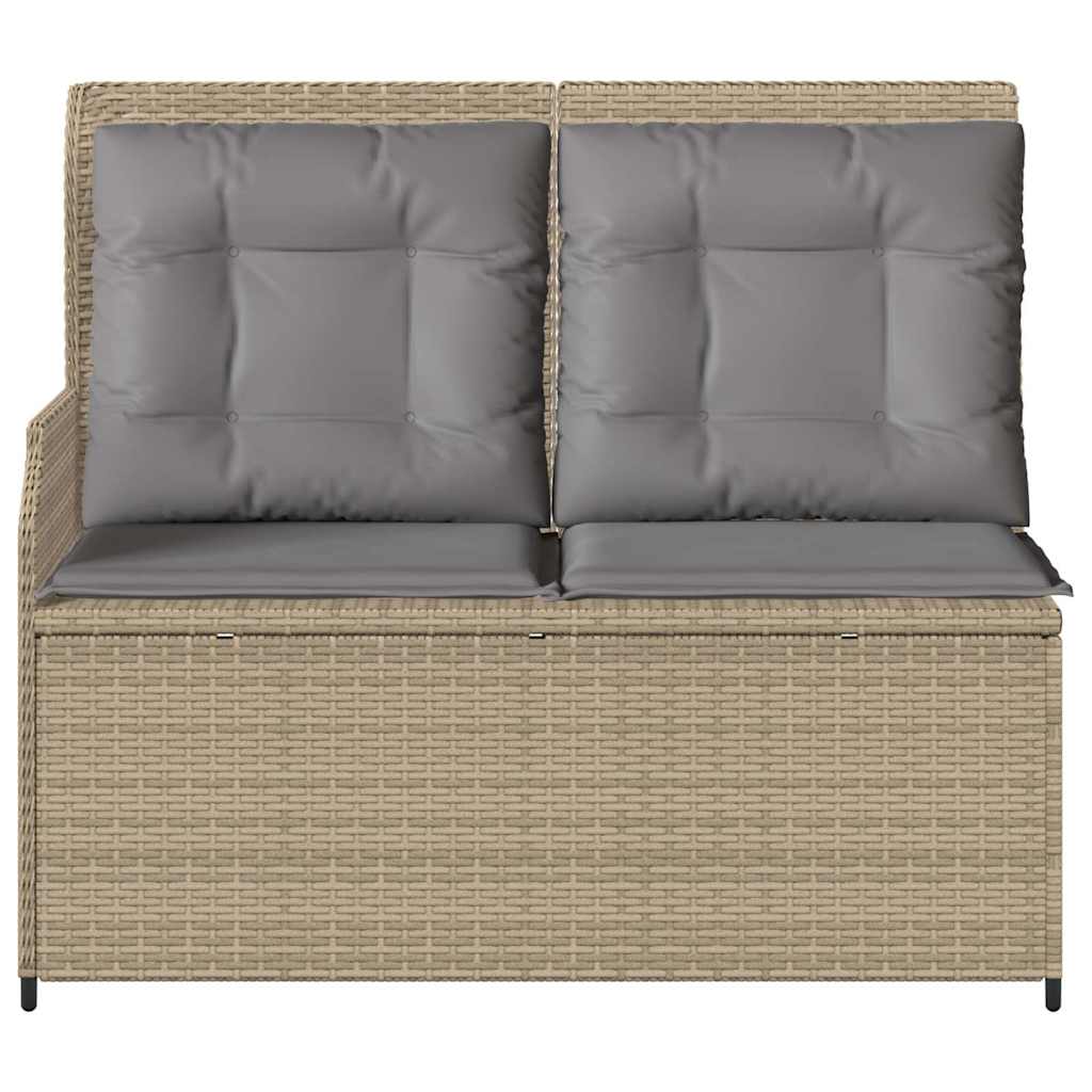 Tuinbankje verstelbaar met kussens poly rattan beige is nu te koop bij PeponiXL, paradijselijk wonen!