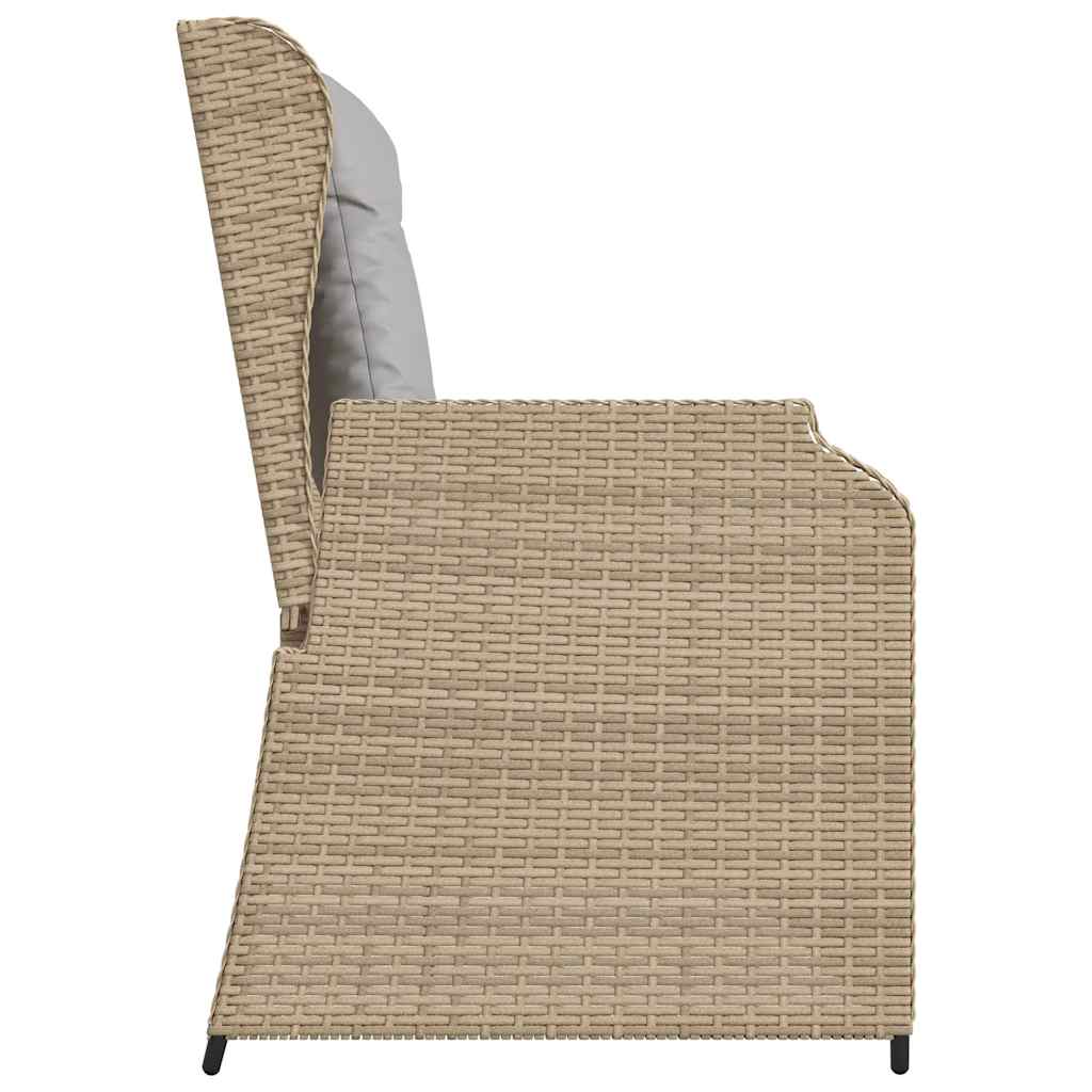 Tuinbankje verstelbaar met kussens poly rattan beige is nu te koop bij PeponiXL, paradijselijk wonen!