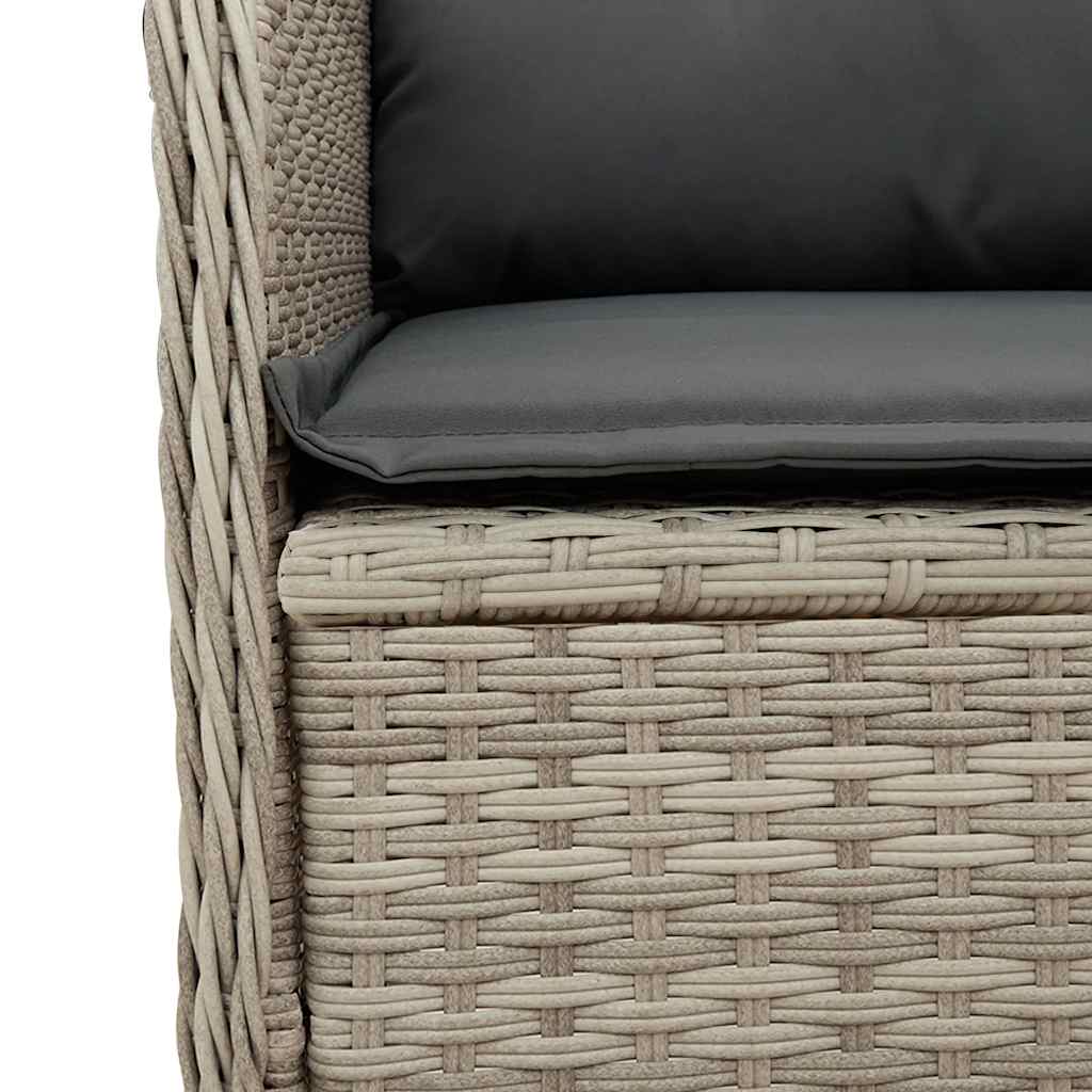 Tuinbankje verstelbaar met kussens poly rattan lichtgrijs is nu te koop bij PeponiXL, paradijselijk wonen!