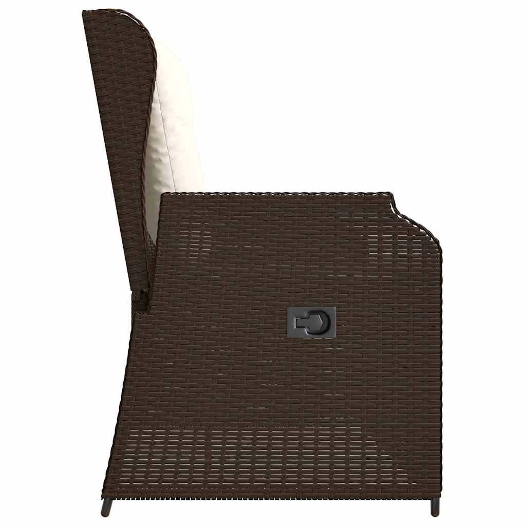 Tuinbankje verstelbaar met kussens poly rattan bruin is nu te koop bij PeponiXL, paradijselijk wonen!