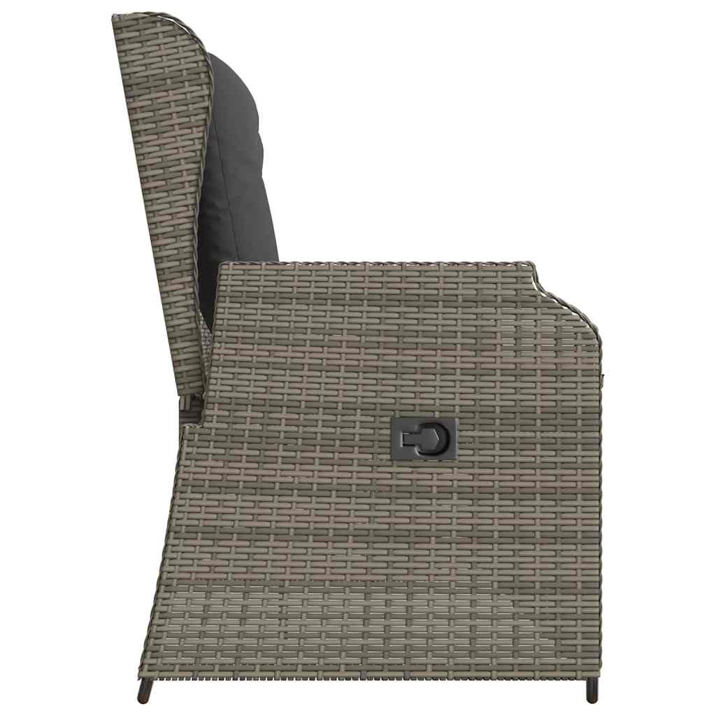 Tuinbankje verstelbaar met kussens poly rattan grijs is nu te koop bij PeponiXL, paradijselijk wonen!