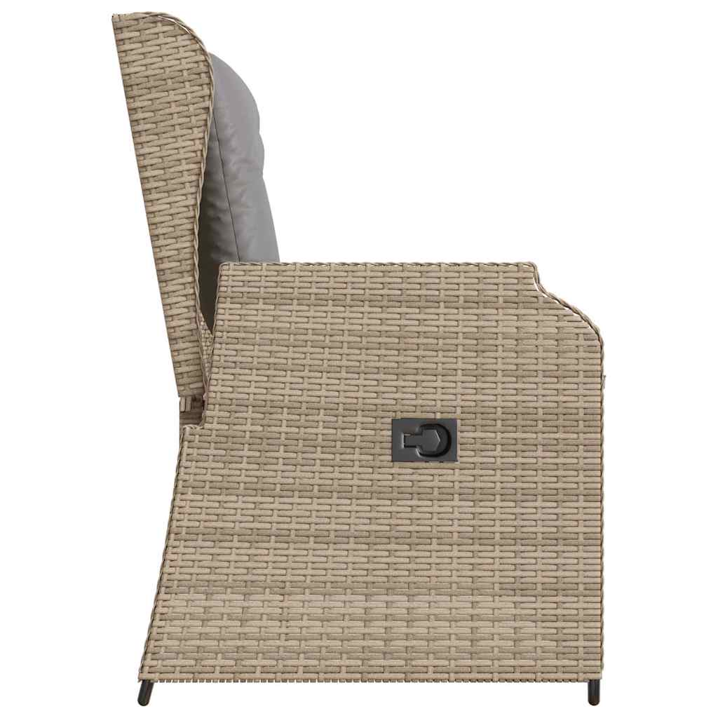 Tuinbankje verstelbaar met kussens poly rattan beige is nu te koop bij PeponiXL, paradijselijk wonen!
