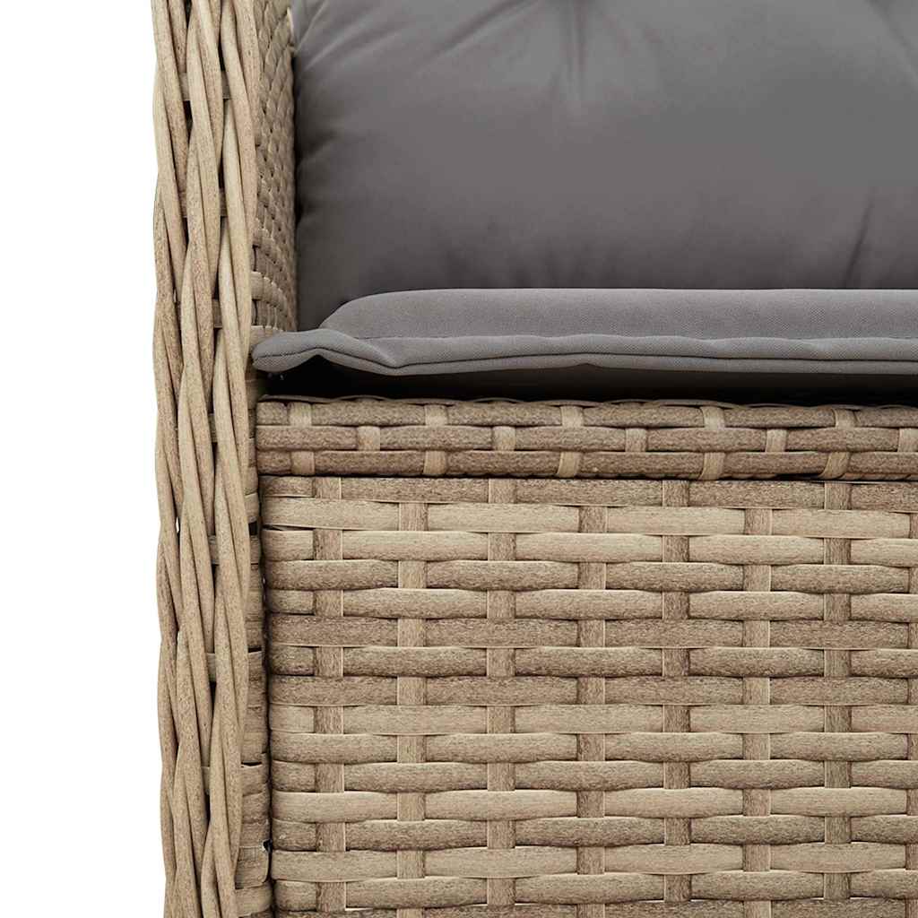 Tuinbankje verstelbaar met kussens poly rattan beige is nu te koop bij PeponiXL, paradijselijk wonen!