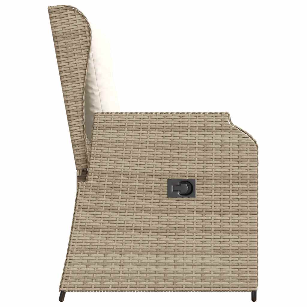 Tuinbankje verstelbaar met kussens poly rattan beige is nu te koop bij PeponiXL, paradijselijk wonen!