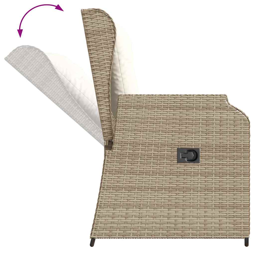 Tuinbankje verstelbaar met kussens poly rattan beige is nu te koop bij PeponiXL, paradijselijk wonen!