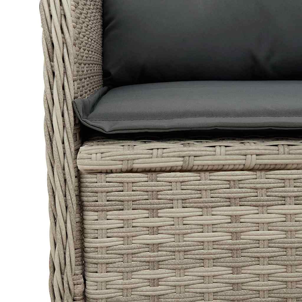 Tuinbankje verstelbaar met kussens poly rattan lichtgrijs is nu te koop bij PeponiXL, paradijselijk wonen!
