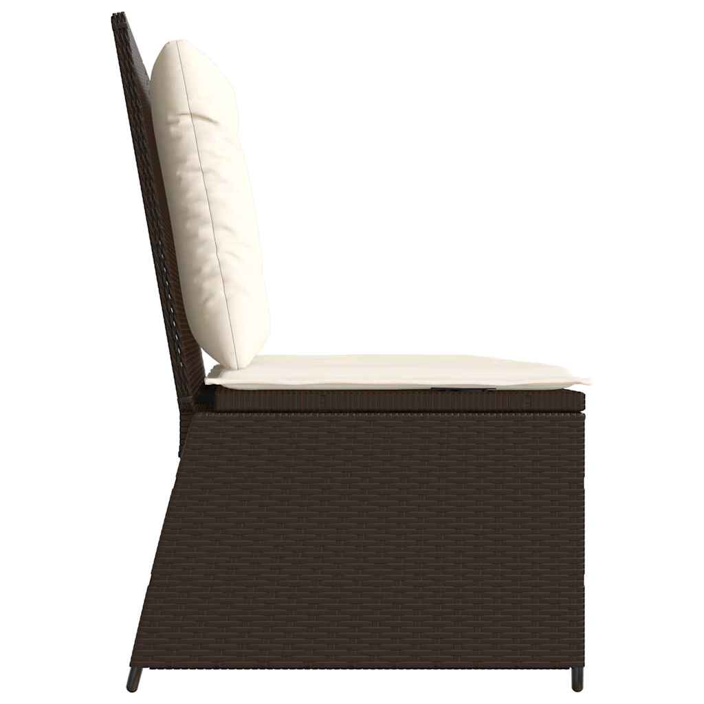 Tuinbankje verstelbaar met kussens poly rattan bruin is nu te koop bij PeponiXL, paradijselijk wonen!