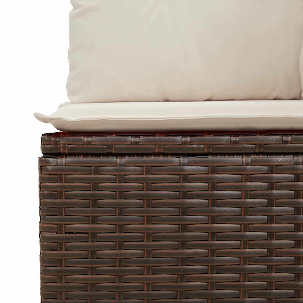 Tuinbankje verstelbaar met kussens poly rattan bruin is nu te koop bij PeponiXL, paradijselijk wonen!