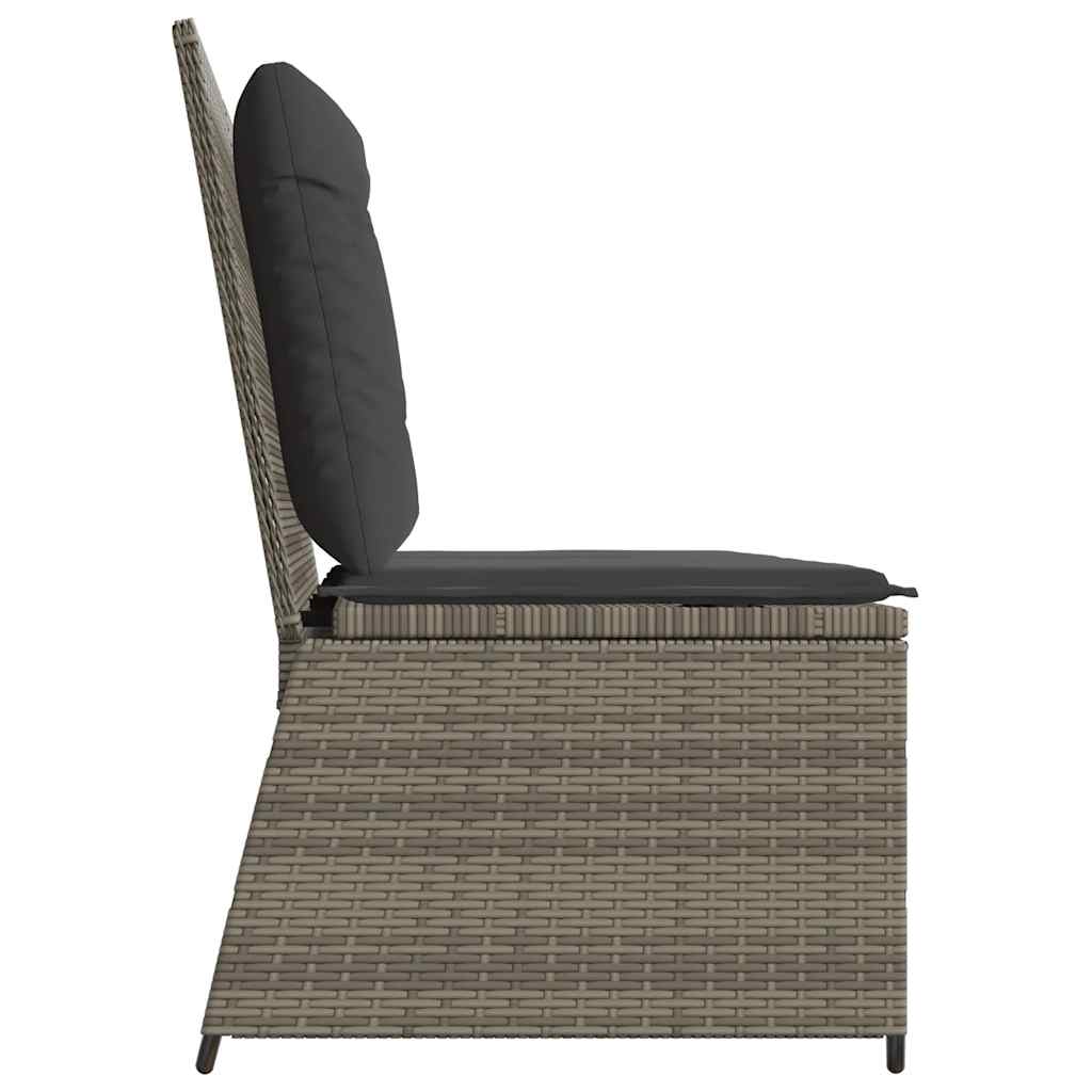 Tuinbankje verstelbaar met kussens poly rattan grijs is nu te koop bij PeponiXL, paradijselijk wonen!