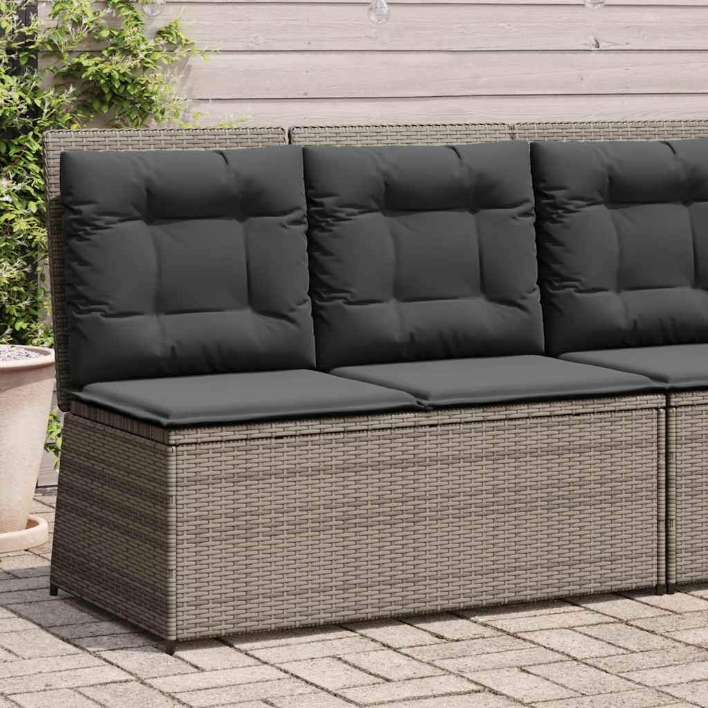 Tuinbankje verstelbaar met kussens poly rattan grijs is nu te koop bij PeponiXL, paradijselijk wonen!