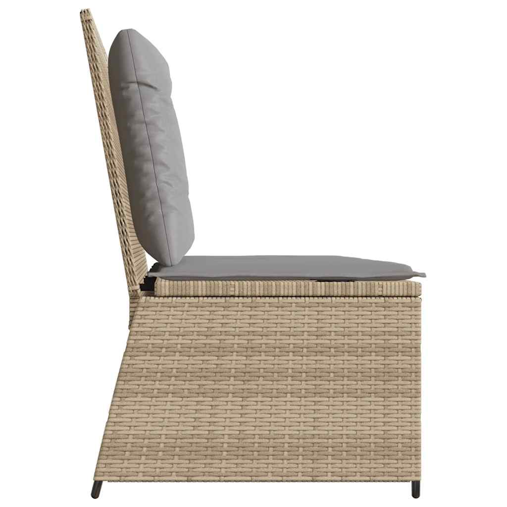 Tuinbankje verstelbaar met kussens poly rattan beige is nu te koop bij PeponiXL, paradijselijk wonen!