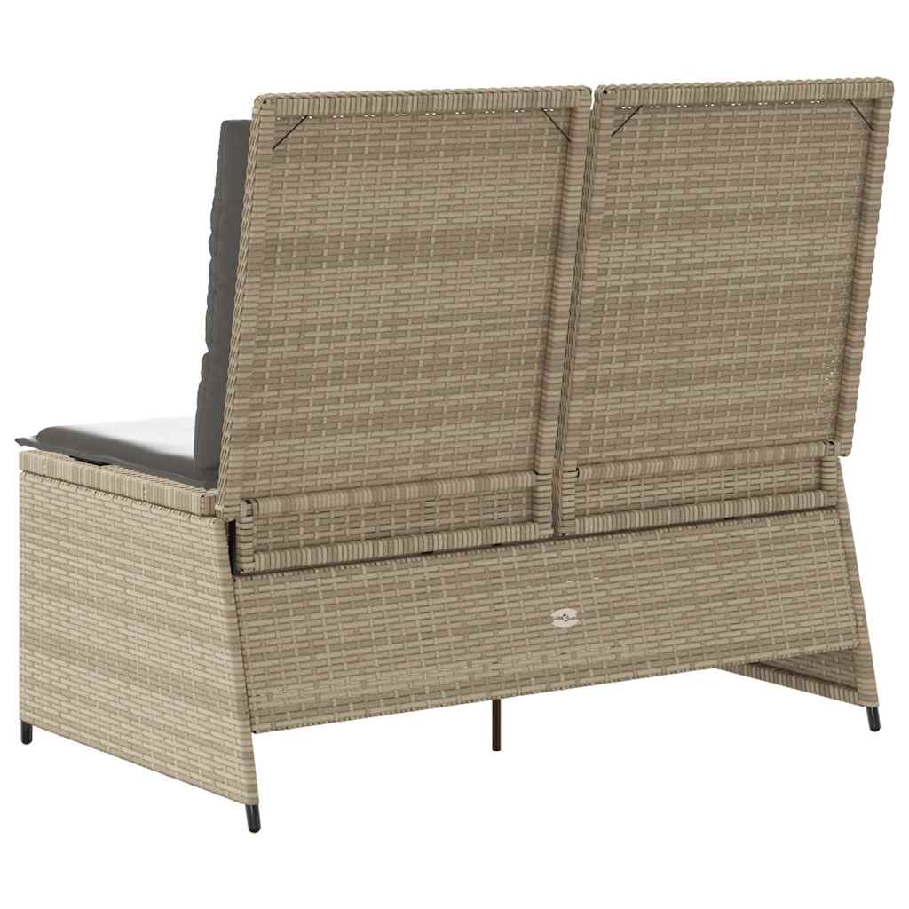 Tuinbankje verstelbaar met kussens poly rattan beige is nu te koop bij PeponiXL, paradijselijk wonen!