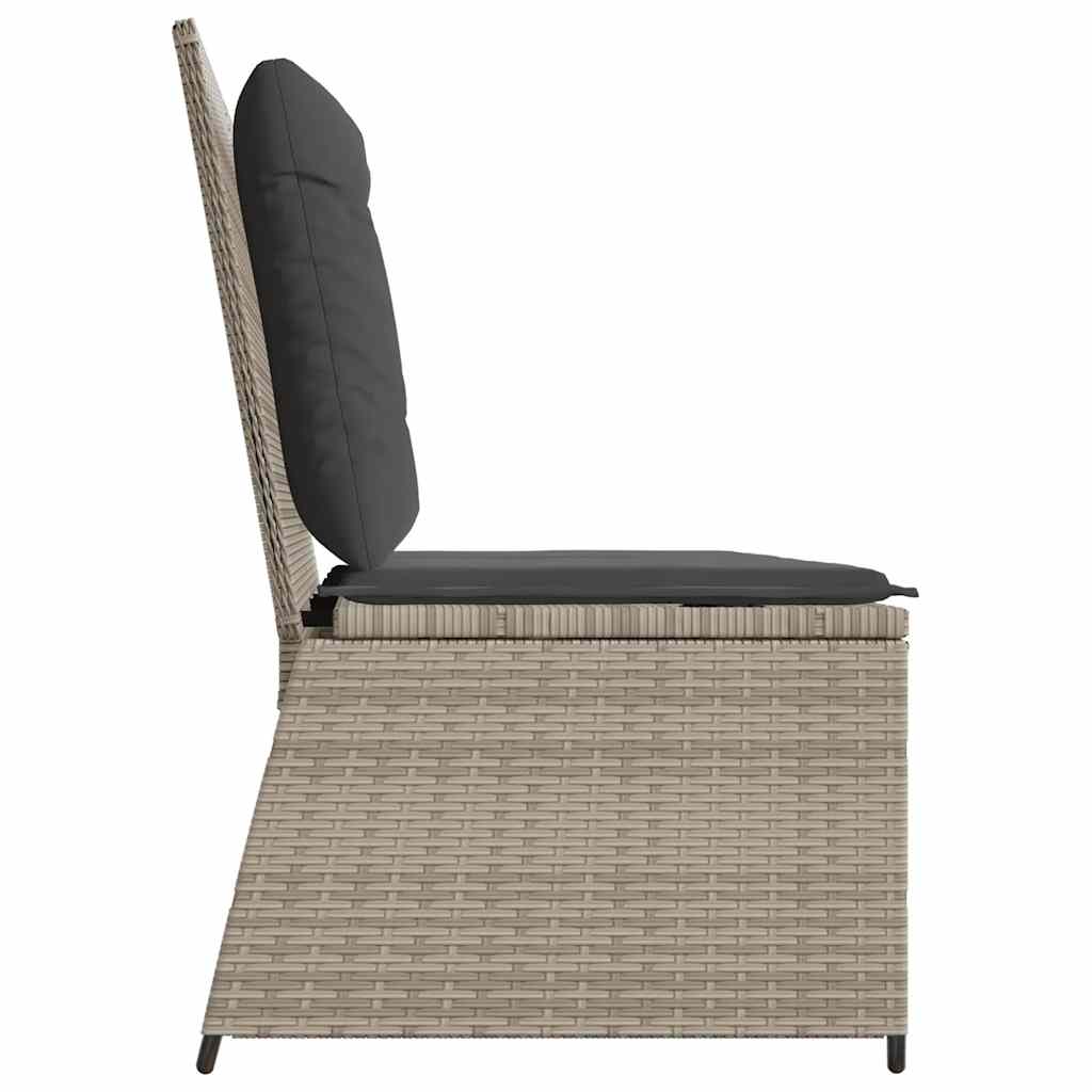 Tuinbankje verstelbaar met kussens poly rattan lichtgrijs is nu te koop bij PeponiXL, paradijselijk wonen!
