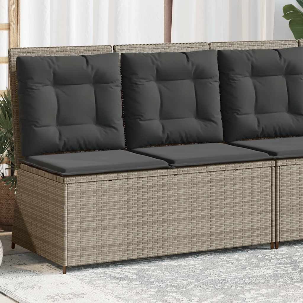 Tuinbankje verstelbaar met kussens poly rattan lichtgrijs is nu te koop bij PeponiXL, paradijselijk wonen!