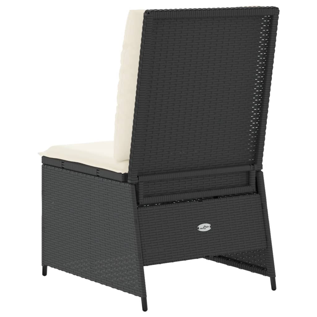 Tuinbank verstelbaar met kussens poly rattan zwart is nu te koop bij PeponiXL, paradijselijk wonen!