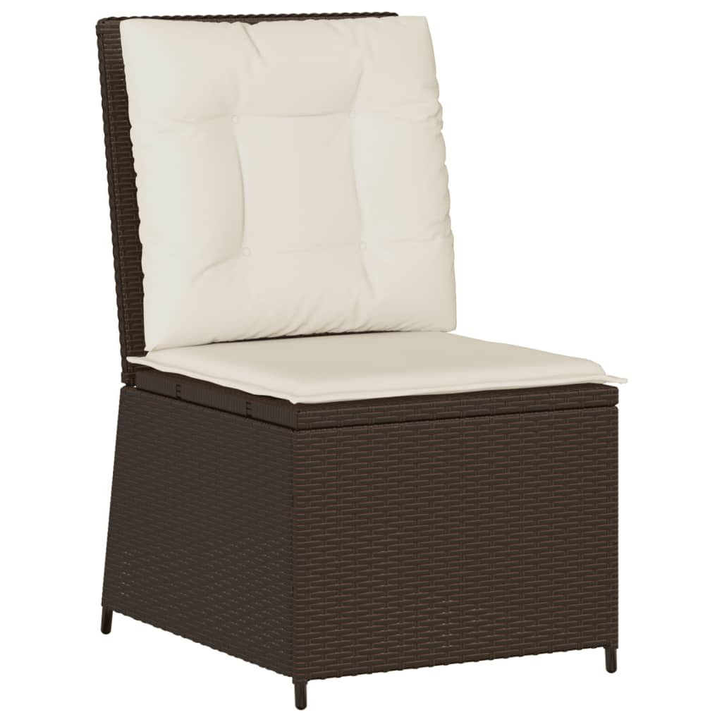 Tuinbank verstelbaar met kussens poly rattan bruin is nu te koop bij PeponiXL, paradijselijk wonen!