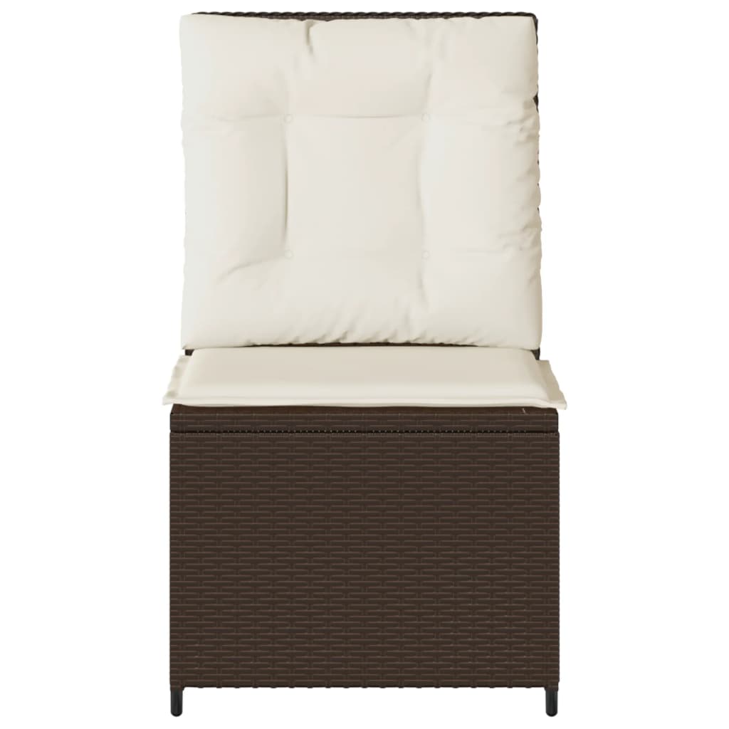Tuinbank verstelbaar met kussens poly rattan bruin is nu te koop bij PeponiXL, paradijselijk wonen!
