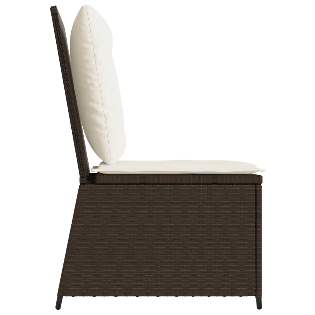 Tuinbank verstelbaar met kussens poly rattan bruin is nu te koop bij PeponiXL, paradijselijk wonen!