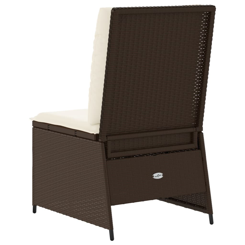 Tuinbank verstelbaar met kussens poly rattan bruin is nu te koop bij PeponiXL, paradijselijk wonen!
