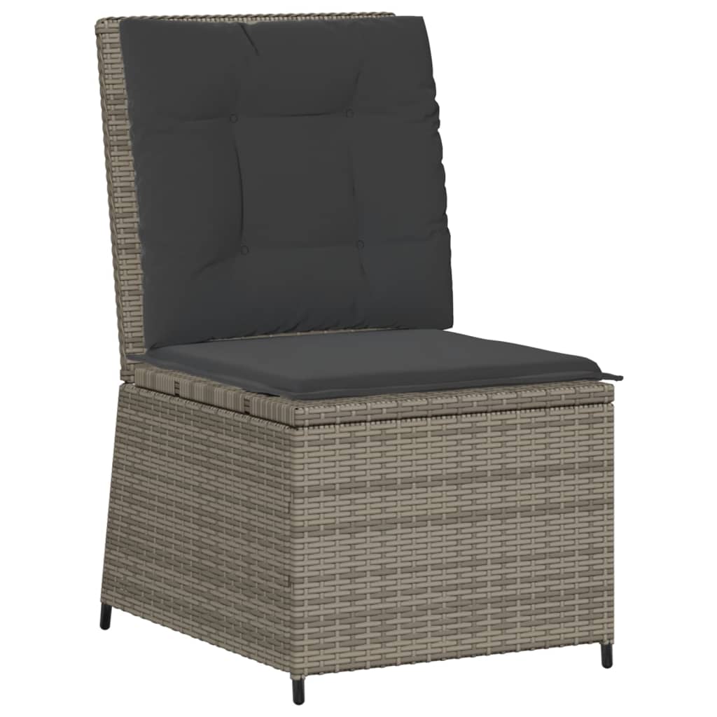 Tuinbank verstelbaar met kussens poly rattan grijs is nu te koop bij PeponiXL, paradijselijk wonen!