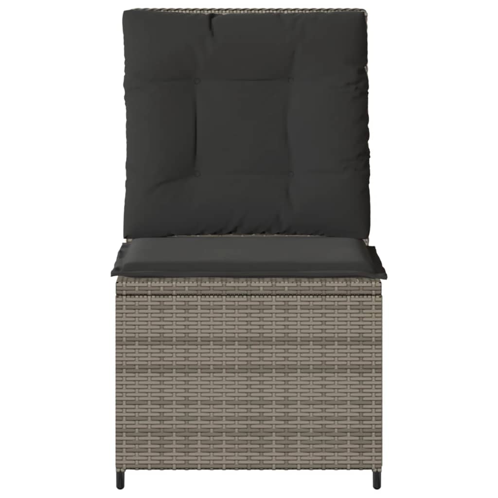 Tuinbank verstelbaar met kussens poly rattan grijs is nu te koop bij PeponiXL, paradijselijk wonen!