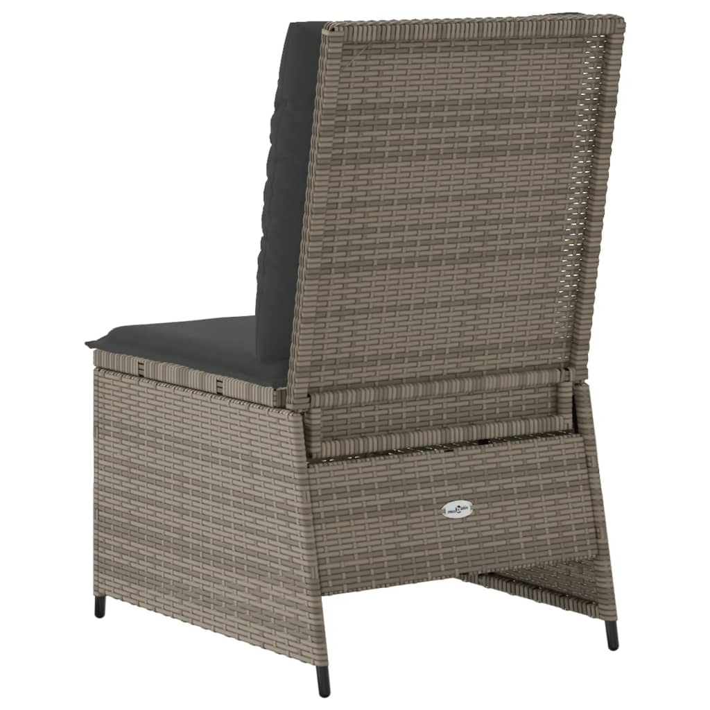 Tuinbank verstelbaar met kussens poly rattan grijs is nu te koop bij PeponiXL, paradijselijk wonen!