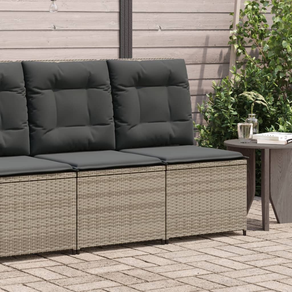 Tuinbank verstelbaar met kussens poly rattan grijs is nu te koop bij PeponiXL, paradijselijk wonen!
