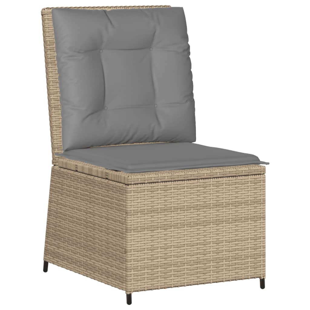 Tuinbank verstelbaar met kussens poly rattan beige is nu te koop bij PeponiXL, paradijselijk wonen!