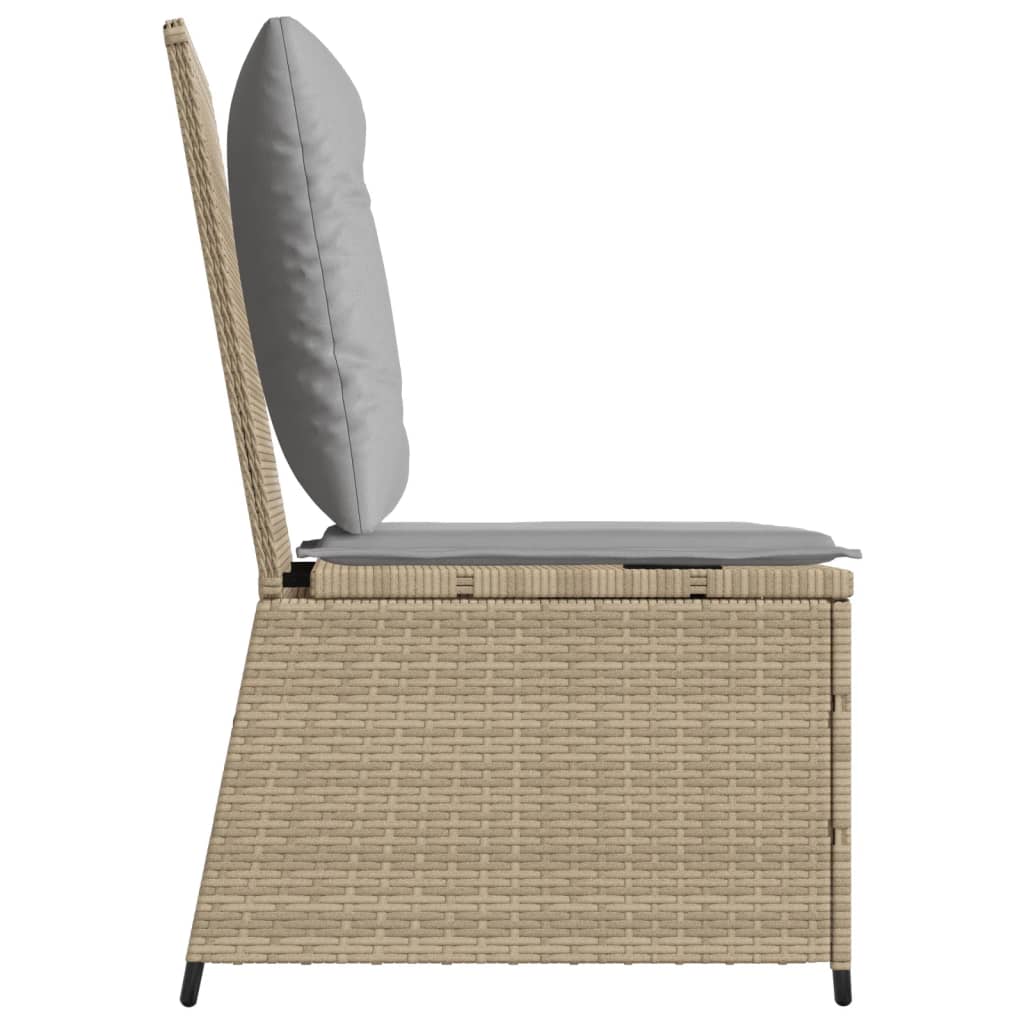 Tuinbank verstelbaar met kussens poly rattan beige is nu te koop bij PeponiXL, paradijselijk wonen!
