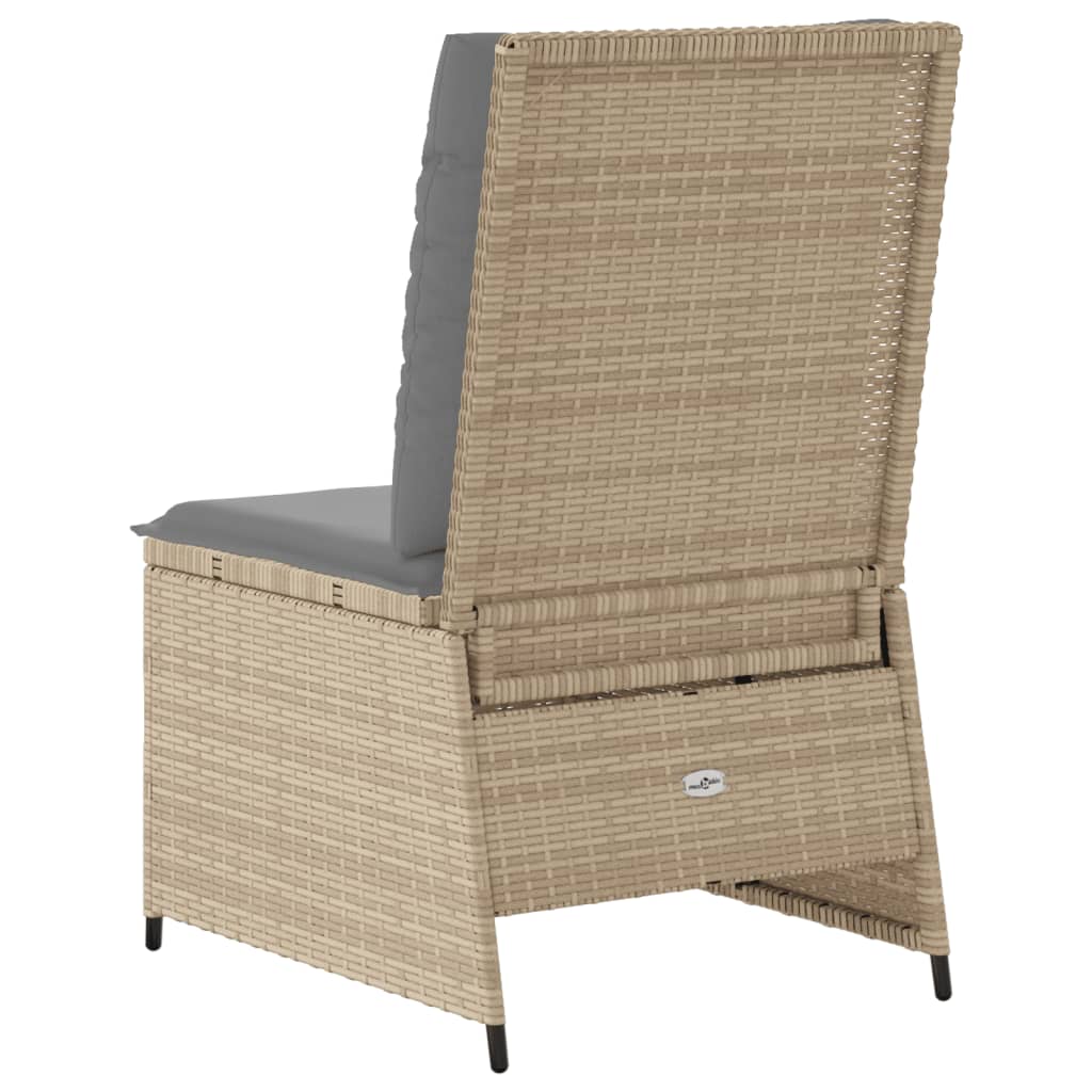 Tuinbank verstelbaar met kussens poly rattan beige is nu te koop bij PeponiXL, paradijselijk wonen!