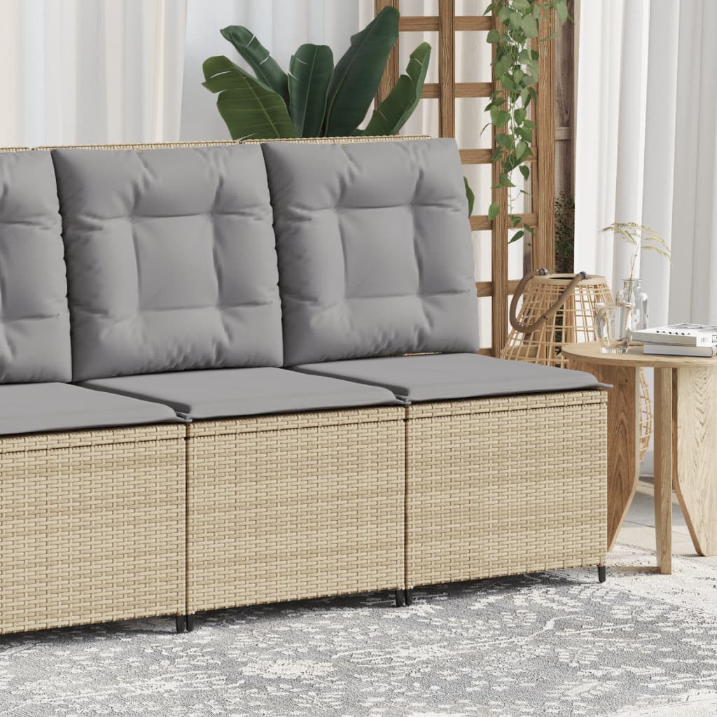 Tuinbank verstelbaar met kussens poly rattan beige is nu te koop bij PeponiXL, paradijselijk wonen!
