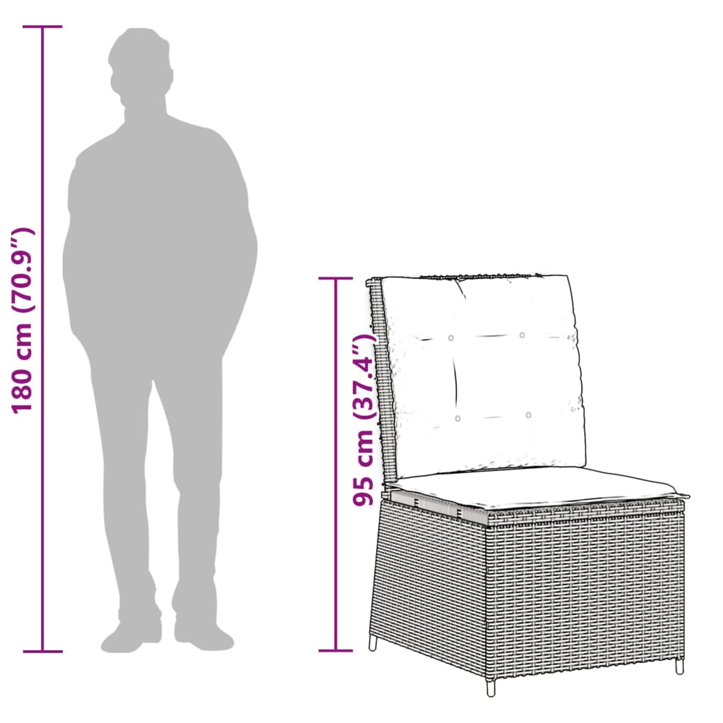 Tuinbank verstelbaar met kussens poly rattan beige is nu te koop bij PeponiXL, paradijselijk wonen!