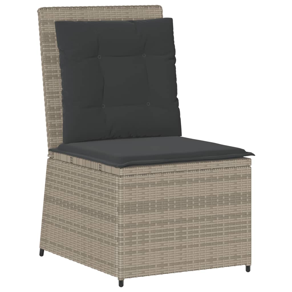 Tuinbank verstelbaar met kussens poly rattan lichtgrijs is nu te koop bij PeponiXL, paradijselijk wonen!