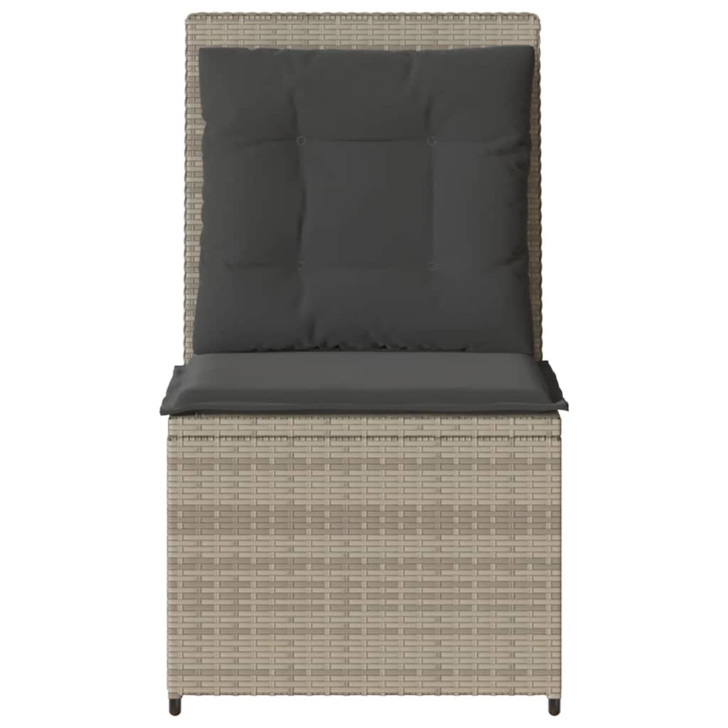 Tuinbank verstelbaar met kussens poly rattan lichtgrijs is nu te koop bij PeponiXL, paradijselijk wonen!