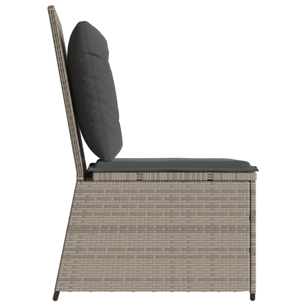 Tuinbank verstelbaar met kussens poly rattan lichtgrijs is nu te koop bij PeponiXL, paradijselijk wonen!