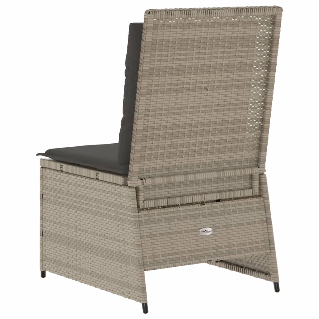 Tuinbank verstelbaar met kussens poly rattan lichtgrijs is nu te koop bij PeponiXL, paradijselijk wonen!
