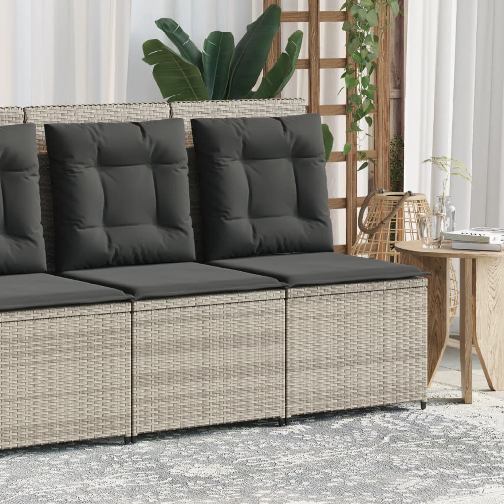 Tuinbank verstelbaar met kussens poly rattan lichtgrijs is nu te koop bij PeponiXL, paradijselijk wonen!