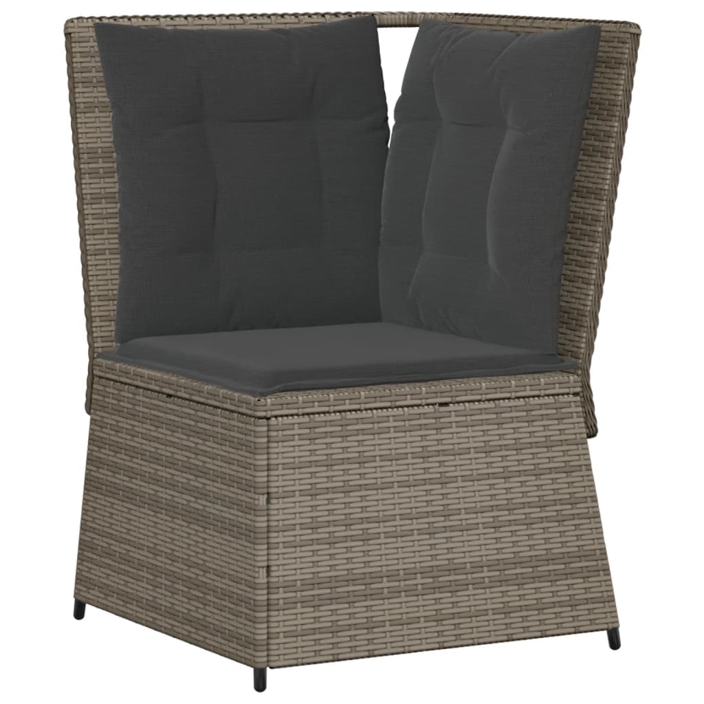 Tuinhoekbank met kussens poly rattan grijs is nu te koop bij PeponiXL, paradijselijk wonen!