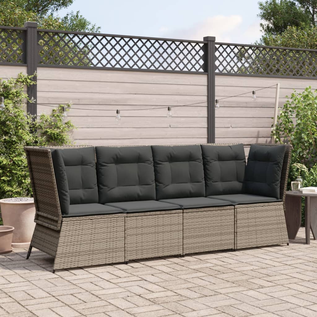 Tuinhoekbank met kussens poly rattan grijs is nu te koop bij PeponiXL, paradijselijk wonen!