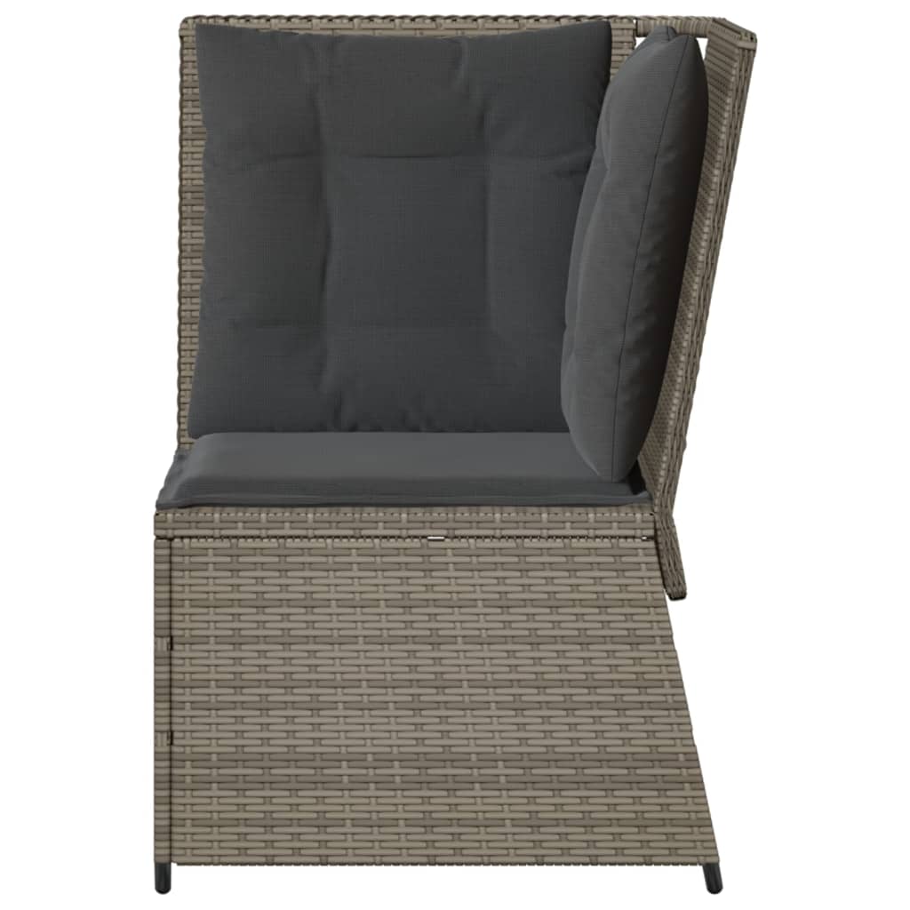 Tuinhoekbank met kussens poly rattan grijs is nu te koop bij PeponiXL, paradijselijk wonen!