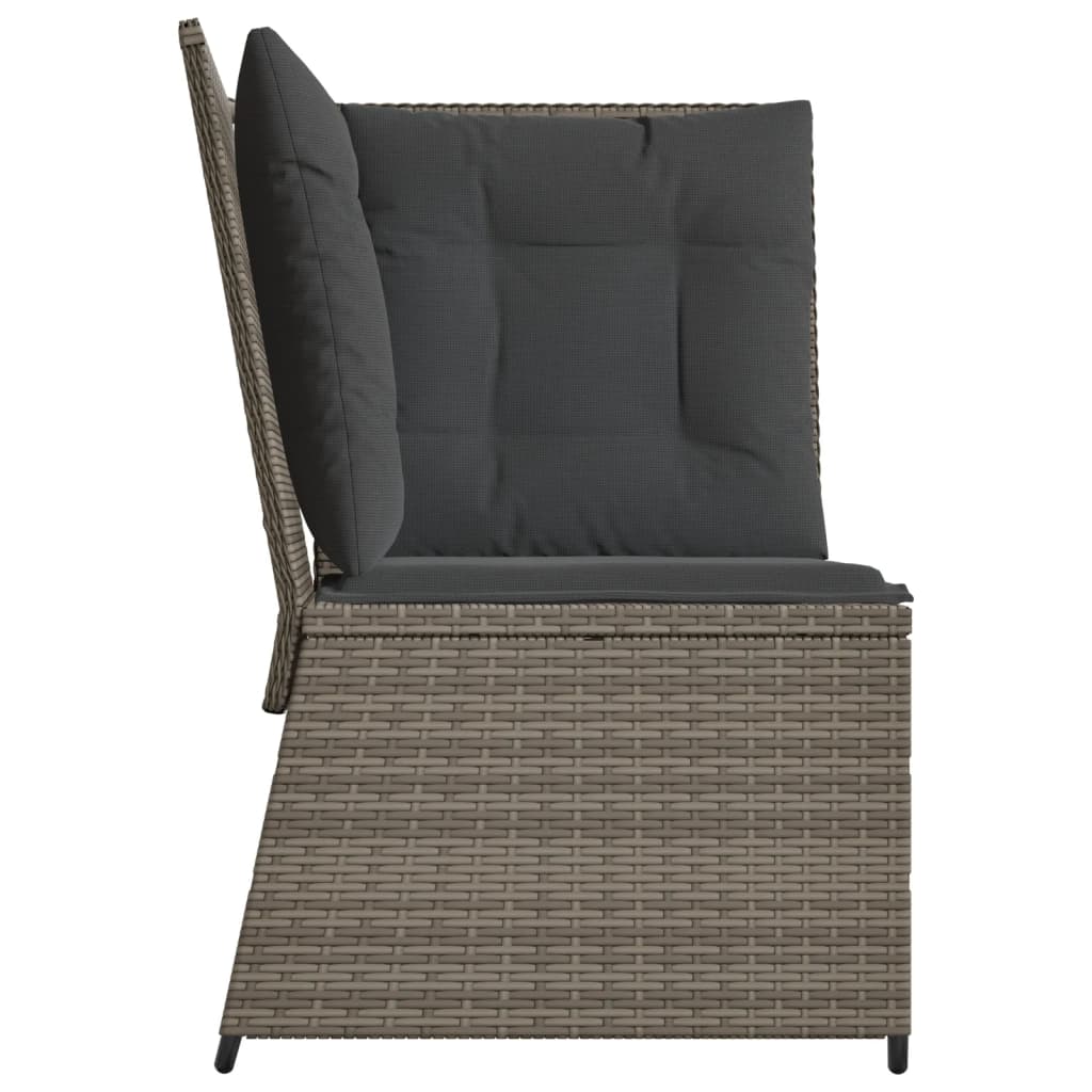 Tuinhoekbank met kussens poly rattan grijs is nu te koop bij PeponiXL, paradijselijk wonen!