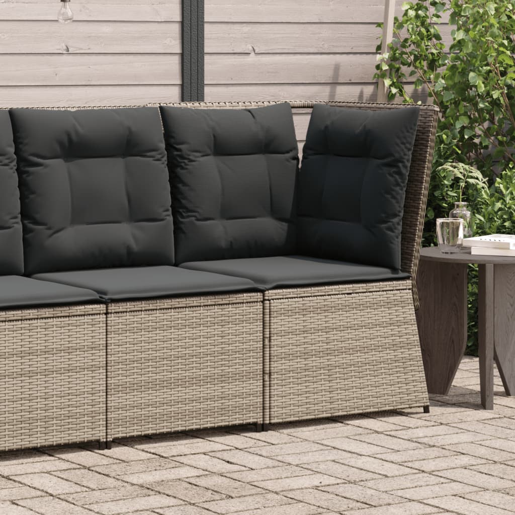 Tuinhoekbank met kussens poly rattan grijs is nu te koop bij PeponiXL, paradijselijk wonen!