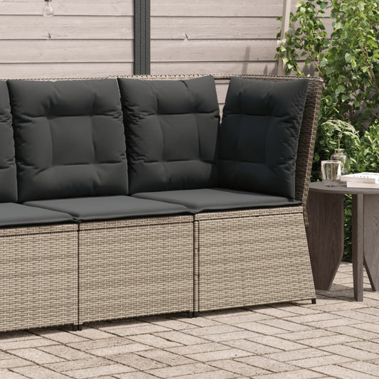 Tuinhoekbank met kussens poly rattan grijs is nu te koop bij PeponiXL, paradijselijk wonen!