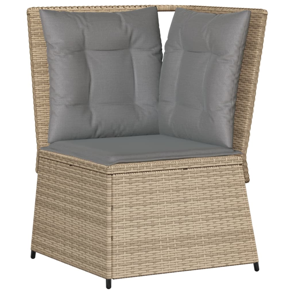 Tuinhoekbank met kussens poly rattan beige is nu te koop bij PeponiXL, paradijselijk wonen!