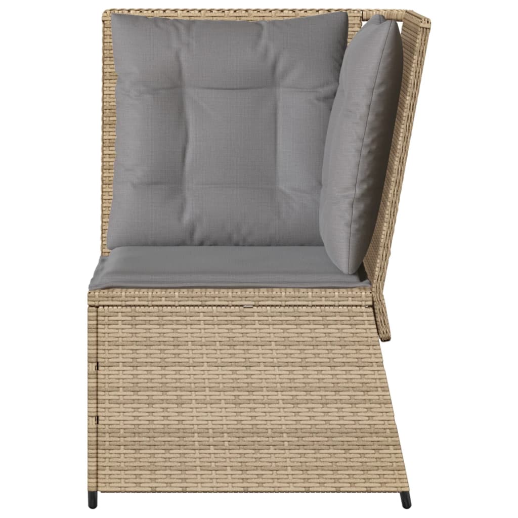 Tuinhoekbank met kussens poly rattan beige is nu te koop bij PeponiXL, paradijselijk wonen!