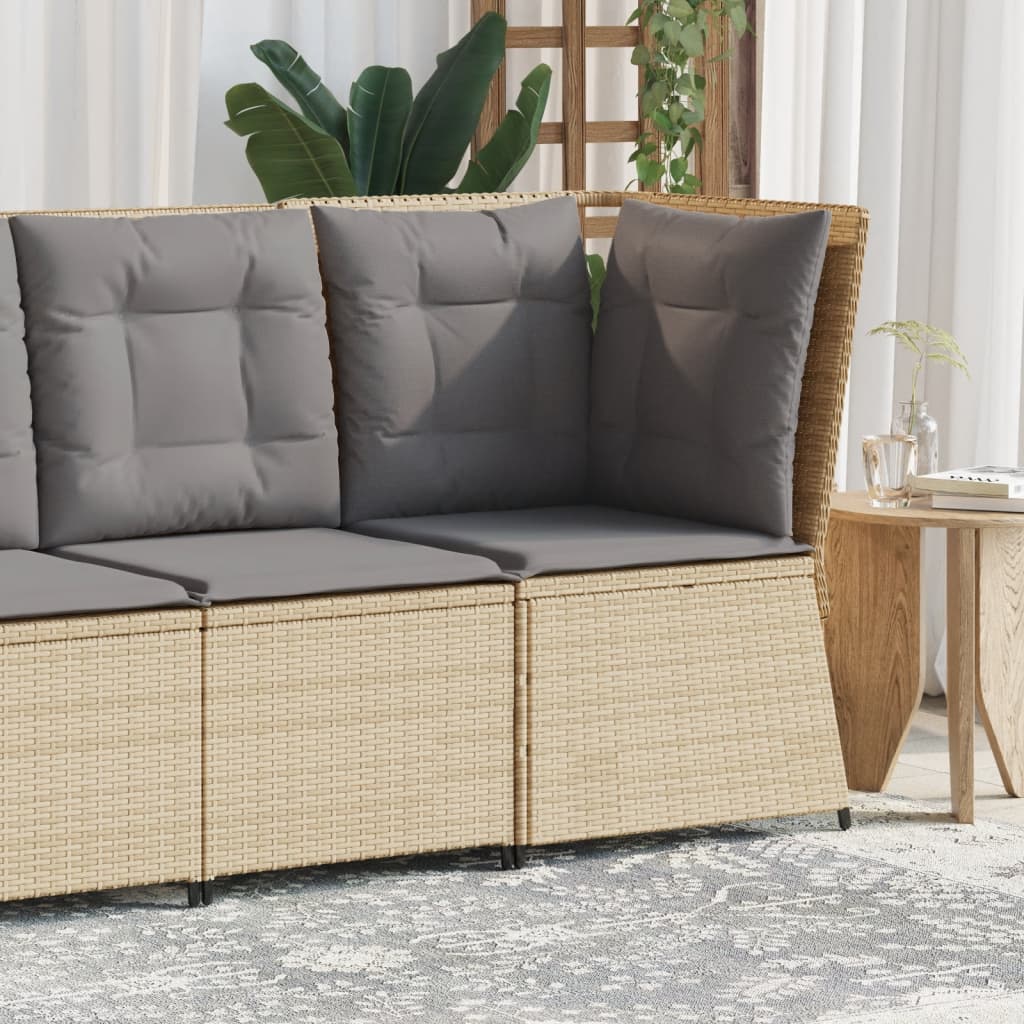 Tuinhoekbank met kussens poly rattan beige is nu te koop bij PeponiXL, paradijselijk wonen!