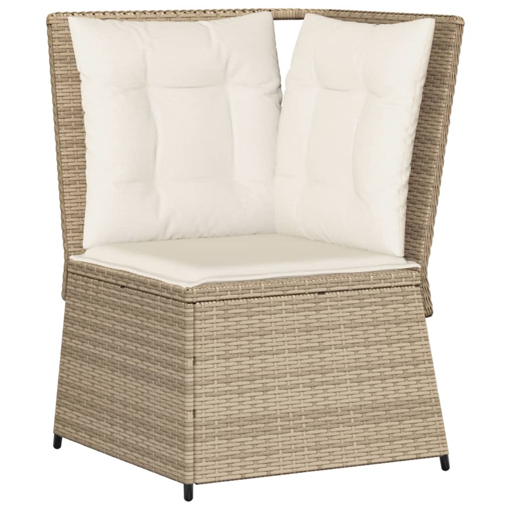 Tuinhoekbank met kussens poly rattan beige is nu te koop bij PeponiXL, paradijselijk wonen!
