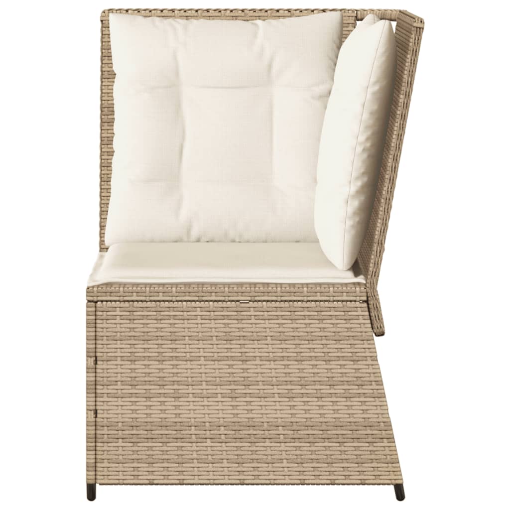 Tuinhoekbank met kussens poly rattan beige is nu te koop bij PeponiXL, paradijselijk wonen!